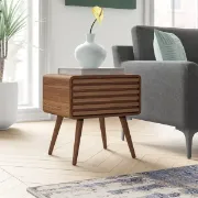 Picture of Birilian Natural Wood Side table - One drawer 