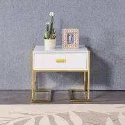 Picture of Jocise Modern White Side Table - One drawer 