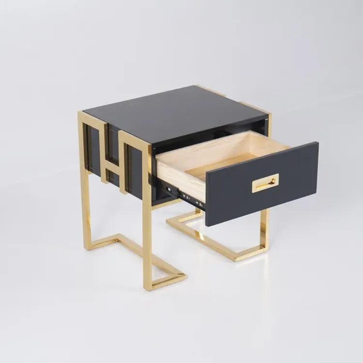 Picture of Jocise Modern White Side Table - One drawer 