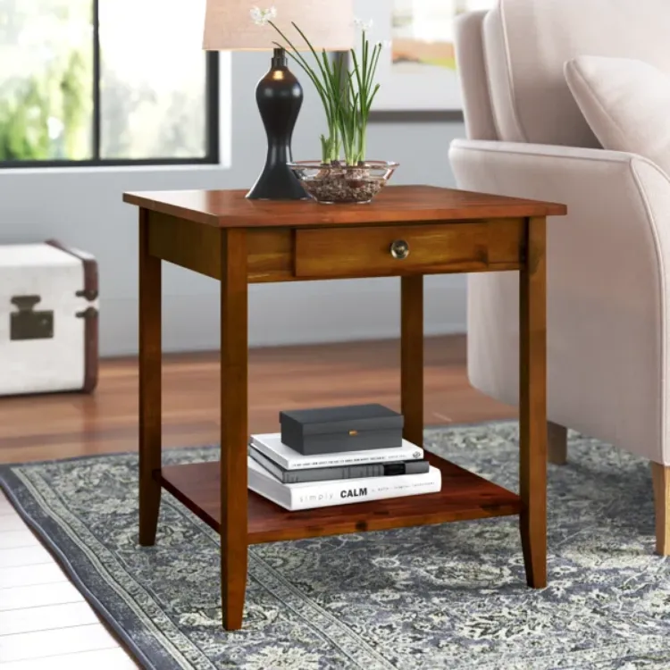 Picture of  Aidan Natural wood side table - One drawer