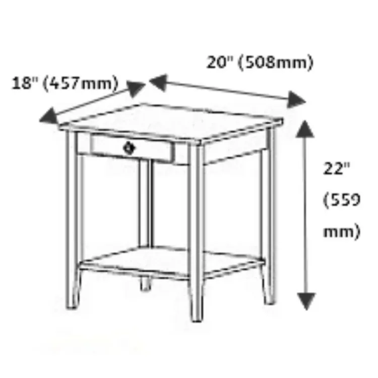 Picture of  Aidan Natural wood side table - One drawer