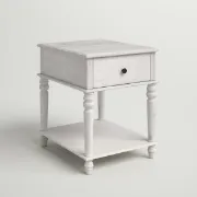 صورة طاولة جانبية خشب طبيعى راكان - درج