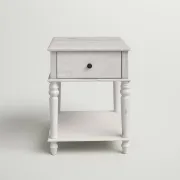 صورة طاولة جانبية خشب طبيعى راكان - درج