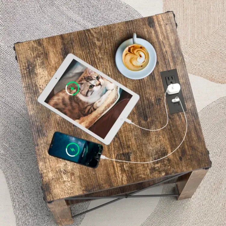 صورة طاولة جانبية خشب طبيعي -سيليا