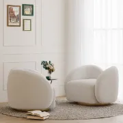 Picture of LouiseModern White Swivel Arm Chair 