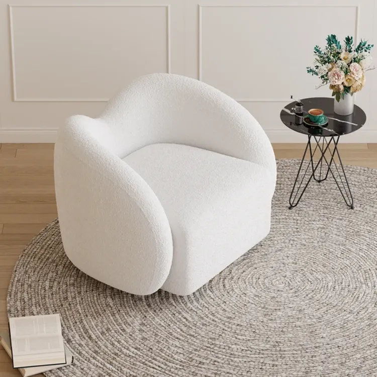 Picture of LouiseModern White Swivel Arm Chair 