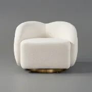 Picture of LouiseModern White Swivel Arm Chair 