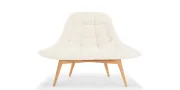 Elton Upholstered Natural wood chair White