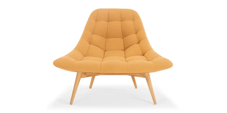 Elton Upholstered Natural wood chair yellow