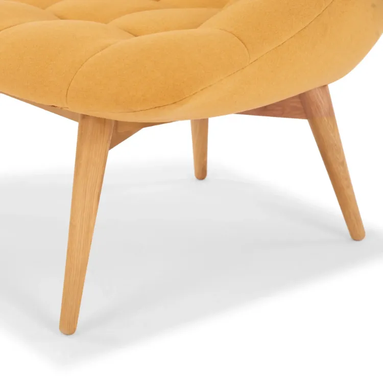 Elton Upholstered Natural wood chair yellow