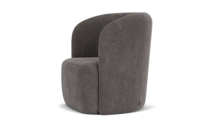 Picture of Lamoda Natural wood upholstered chair with 360 degree swivel base 