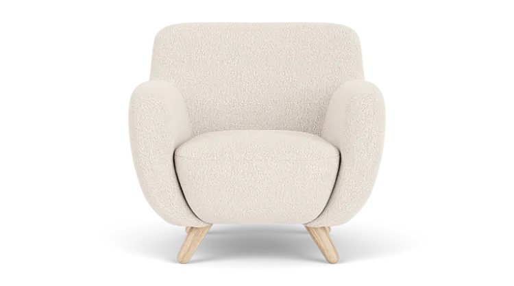 Picture of Fluffy Natural wood Armchair 