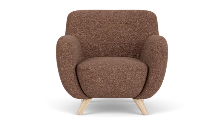 Picture of Fluffy Natural wood Armchair 