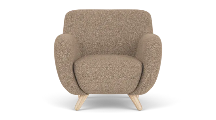 Picture of Fluffy Natural wood Armchair 