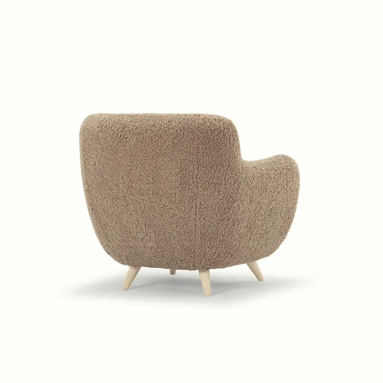 Picture of Fluffy Natural wood Armchair 