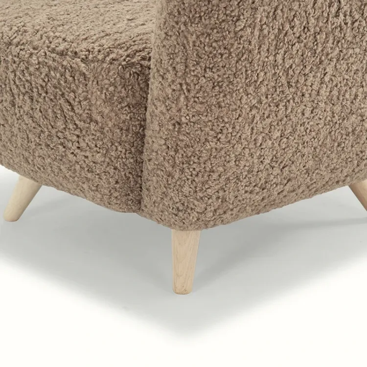 Picture of Fluffy Natural wood Armchair 