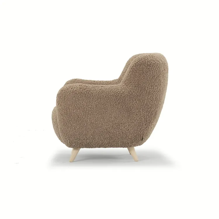 Picture of Fluffy Natural wood Armchair 