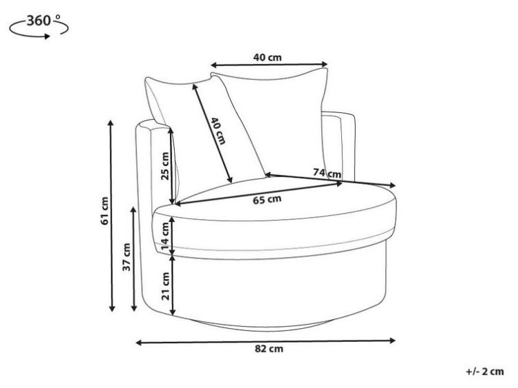 Picture of Sella - Fully padded armless chair with 360 degree swivel base 