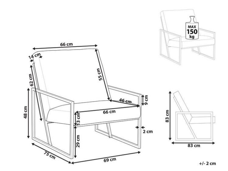 Picture of Arm chair with black frame-DELARY