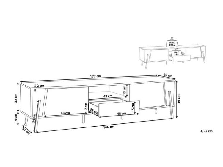 Picture of Ekosta -Modern TV unit with cabinet, drawer and storage unit