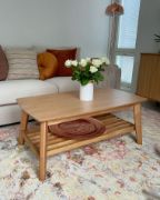 Picture of Lava Natural wood table with shelf 