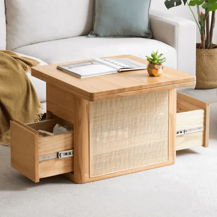 Picture of Perla Natural wood with Rattan Coffee table 
