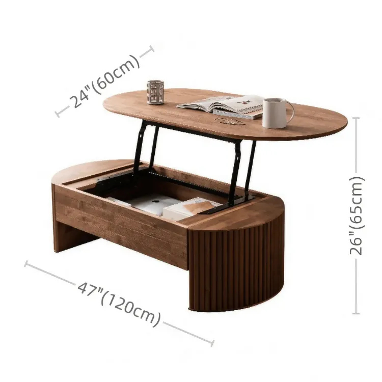 Picture of Santro Oval coffee table with additional storage unit 