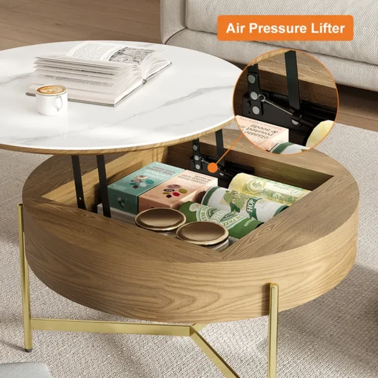 Picture of Spectram Multi-use coffee table made of natural wood with stainless legs 