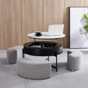 Picture of Spectram Multi-use coffee table made of natural wood with stainless legs 