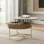 Picture of Spectram Multi-use coffee table made of natural wood with stainless legs 