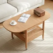 Picture of Divano Coffee table with shelf and drawer for storage Natural wood