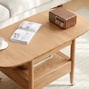 Picture of Divano Coffee table with shelf and drawer for storage Natural wood