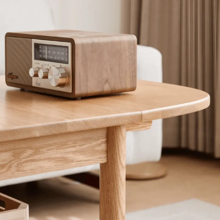 Picture of Divano Coffee table with shelf and drawer for storage Natural wood