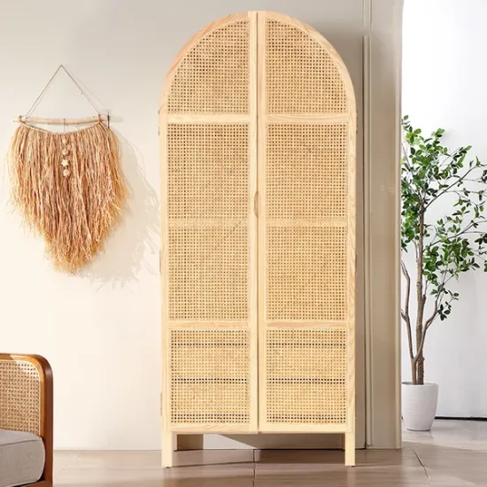 Picture of Milan Wardrobe natural wood with rattan 