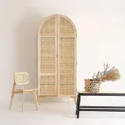 Picture of Milan Wardrobe natural wood with rattan 