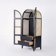 Picture of Milan Wardrobe natural wood with rattan 