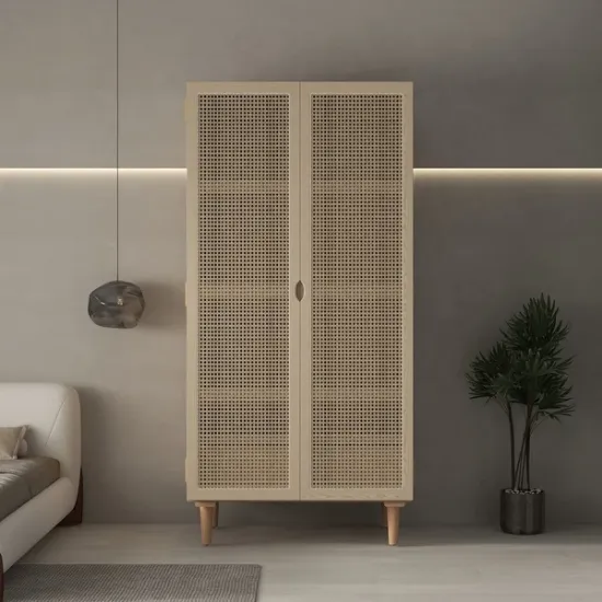 Picture of Gravy Wardrobe Natural wood with Rattan 