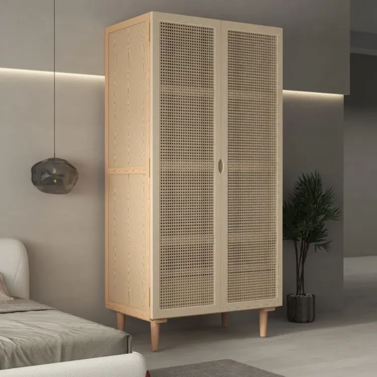 Picture of Gravy Wardrobe Natural wood with Rattan 