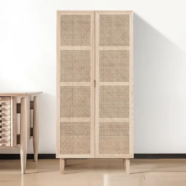 Picture of Gravy Wardrobe Natural wood with Rattan 