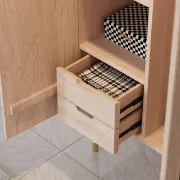 Picture of Levie Natural wood Wardrobe with 2 doors