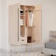 Picture of Levie Natural wood Wardrobe with 2 doors