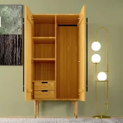 Picture of Levie Natural wood Wardrobe with 2 doors