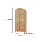 Picture of Japandi Woven Rattan Wardrobe with 2 Doors and 4 Drawers