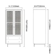 Picture of Vart Wardorbe Natural wood with Rattan