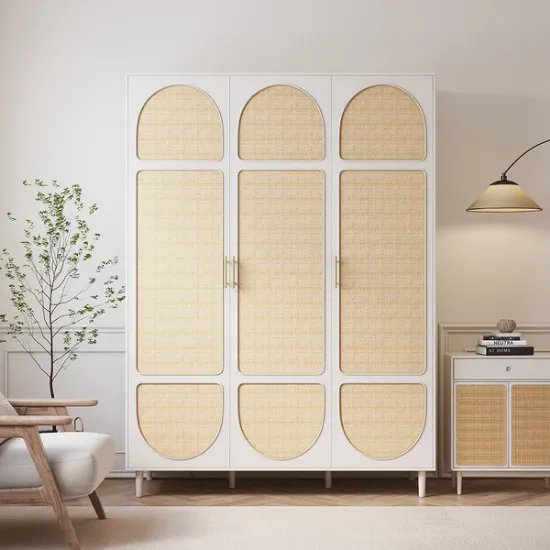 Picture of Marmo Wardrobe Natural wood with Rattan
