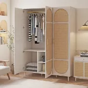 Picture of Marmo Wardrobe Natural wood with Rattan