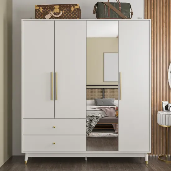 Picture of Miramer Natural wood Wardrobe with Mirror