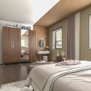 Picture of Miramer Natural wood Wardrobe with Mirror
