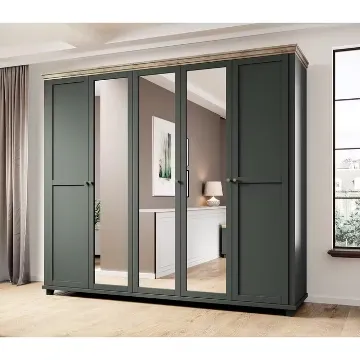 Show details for Emmanuela Natural wood Wardrobe with Mirror Picture of Emmanuela Natural wood Wardrobe with Mirror