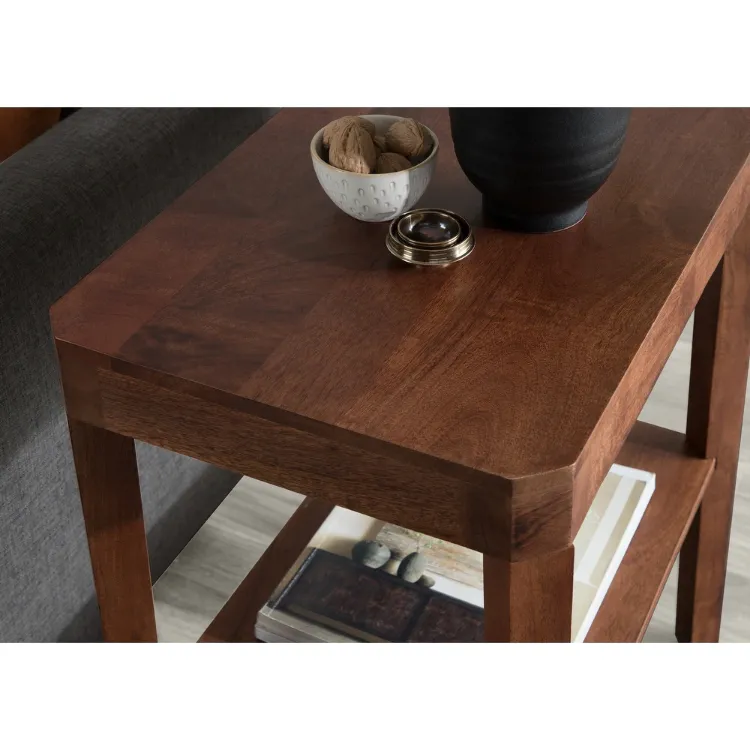صورة طاولة جانبية خشب طبيعي - لوريل 